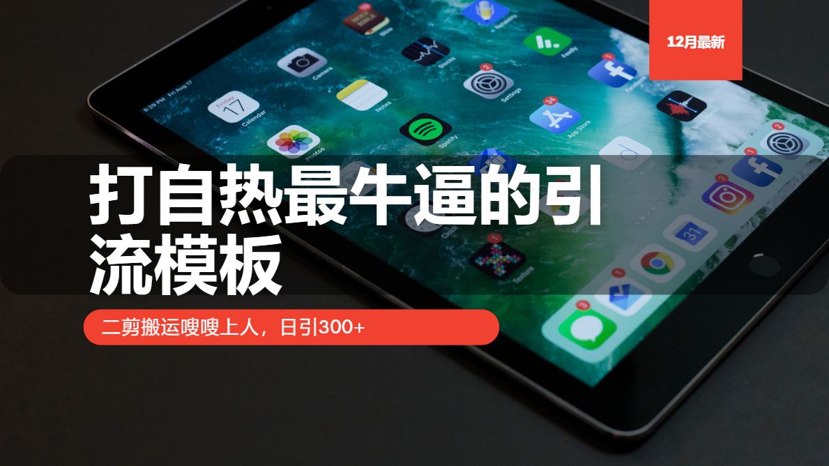 打自热最牛逼的引流模板，日引300+，二剪搬运嗖嗖上人-靠谱项目库