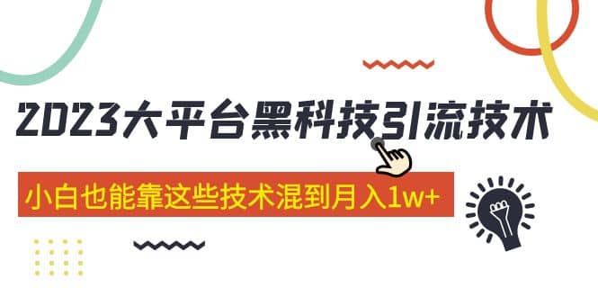 价值4899的2023大平台黑科技引流技术 29节课-靠谱项目库