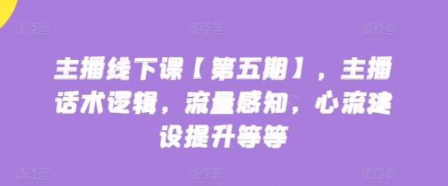 主播线下课【第五期】，主播话术逻辑，流量感知，心流建设提升等等-靠谱项目库