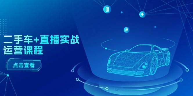 (11166期)二手车+直播实战运营课程:直播推荐/短视频推荐/千川投放/直播全流程-靠谱项目库