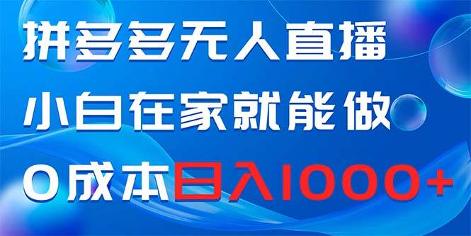 （8450期）拼多多无人直播，小白在家就能做，0成本日入1000+-靠谱项目库