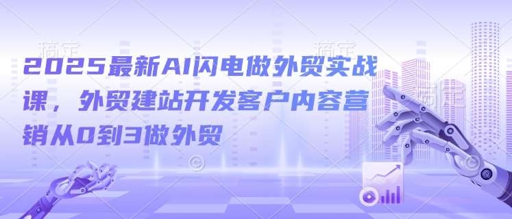 2025最新AI闪电做外贸实战课，外贸建站开发客户内容营销从0到3做外贸-靠谱项目库