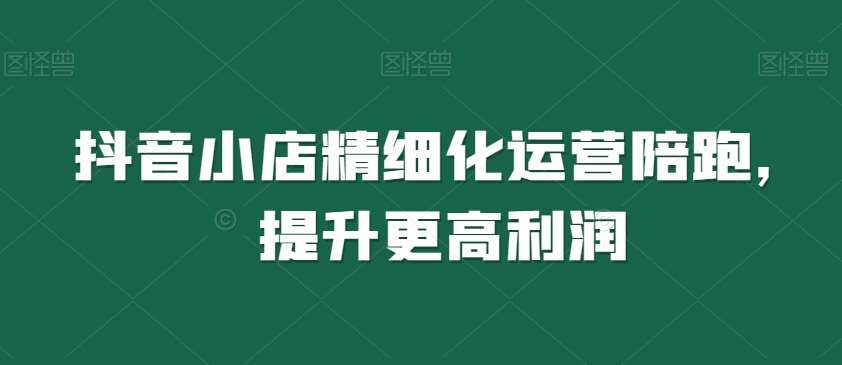抖音小店精细化运营陪跑，提升更高利润-靠谱项目库