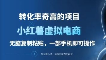 一单49.9,转化率奇高的项目,冷门暴利的小红书虚拟电商-靠谱项目库