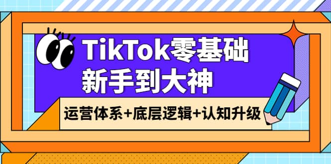 TikTok零基础新手到大神:运营体系+底层逻辑+认知升级(9节系列课)-靠谱项目库