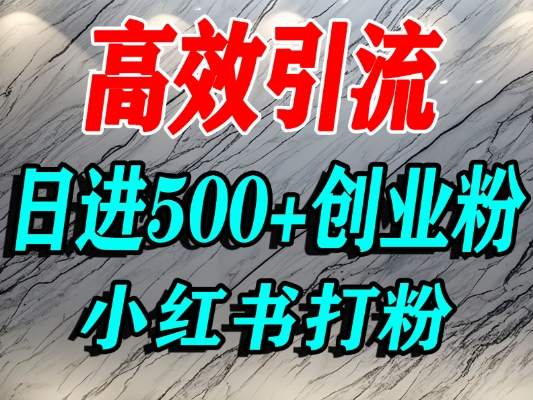 怎么打创业粉？小红书预算3000项目推荐引流精准创业粉，单人操作日引500+精准创业粉-靠谱项目库