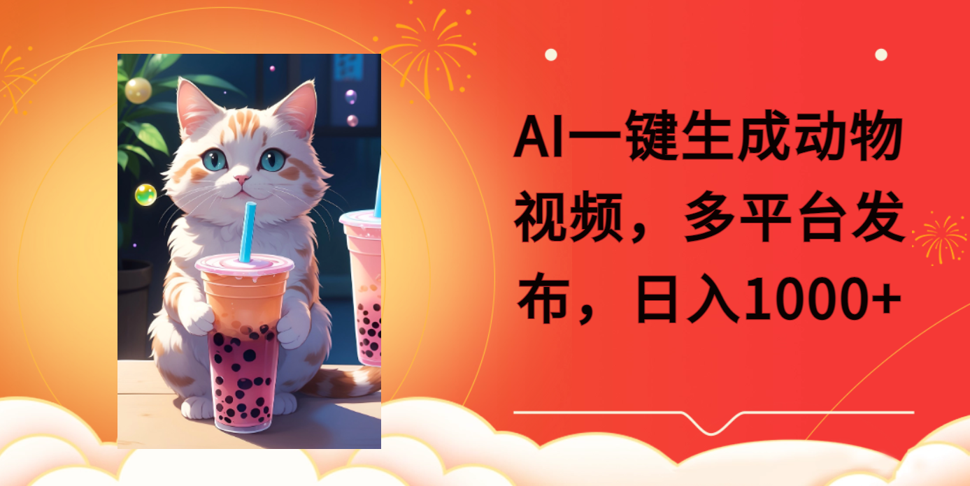 AI一键生成动物搞笑视频,多平台发布,轻松破千万播放,日入2000+-靠谱项目库