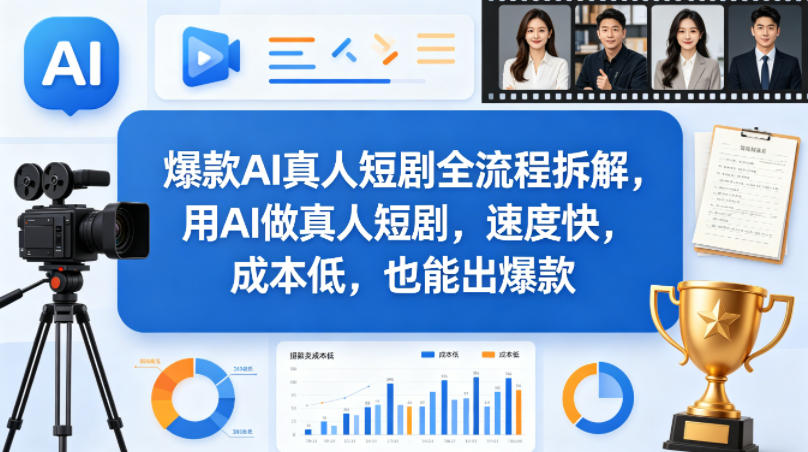 爆款AI真人短剧全流程拆解，用AI做真人短剧，速度快，成本低，也能出爆款-靠谱项目库