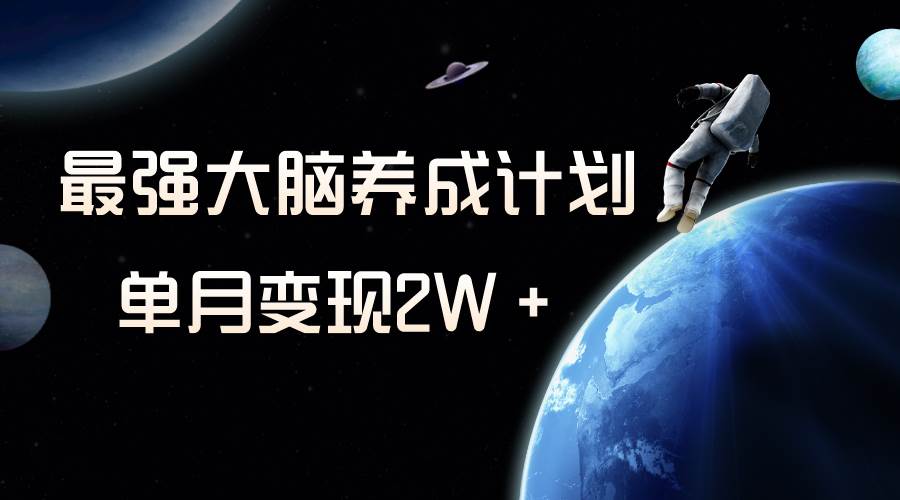 冷门虚拟项目,最强大脑养成计划,一个月变现2W+-靠谱项目库