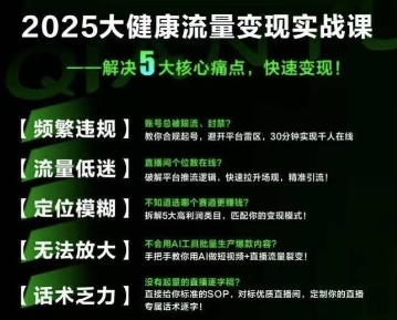 大健康流量全域新增长8.0,三月底线下课视频,大健康万亿蓝海,从类目突围到模式迭代-靠谱项目库