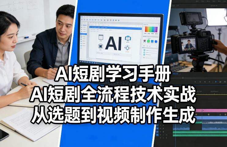 AI短剧学习手册,AI短剧全流程技术实战,从选题到视频制作生成-靠谱项目库