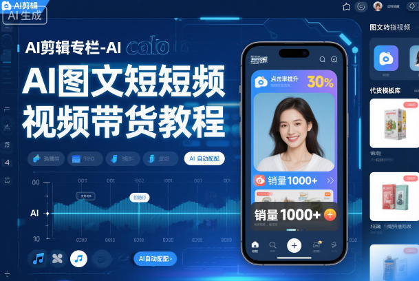 AI剪辑专栏-AI图文短视频带货教程-靠谱项目库