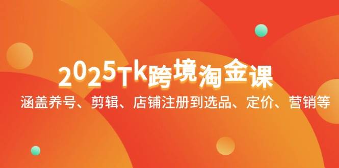 （14638期）2025Tk跨境淘金课：涵盖养号、剪辑、店铺注册到选品、定价、营销等-靠谱项目库