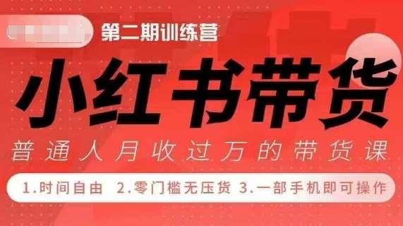 小Red书带货42天训练营 2.0版，宝妈+自由职+上班族+大学生，提高副业收入的大红利项目-靠谱项目库