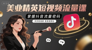 美业精英短视频流量课，掌握抖音流量密码，天天有询单，条条有转化-靠谱项目库