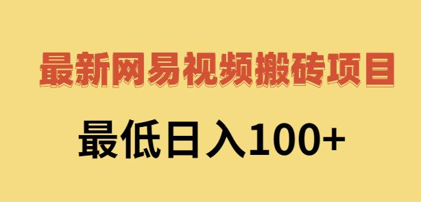 2022网易视频搬砖赚钱，日收益120（视频教程+文档）-靠谱项目库
