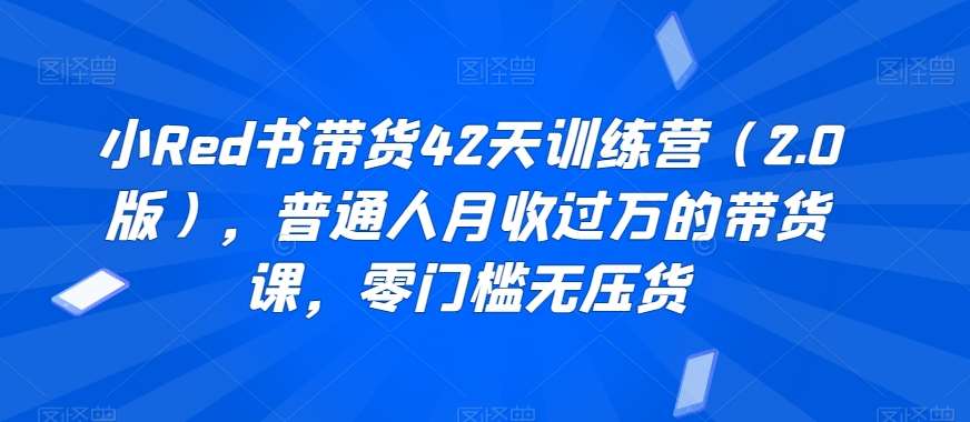 小Red书带货42天训练营（2.0版），普通人月收过万的带货课，零门槛无压货-靠谱项目库