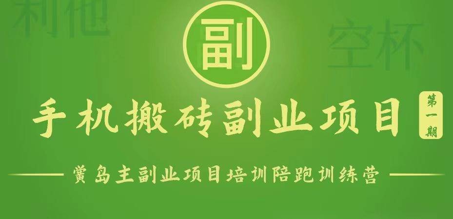 手机搬砖小副业项目训练营1.0，能用手机做的简单小副业-靠谱项目库
