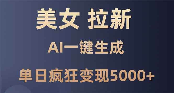 （13866期）美女暴力拉新，通过AI一键生成，单日疯狂变现5000+，纯小白一学就会！-靠谱项目库