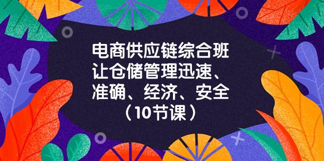 (8246期)电商-供应链综合班,让仓储管理迅速、准确、经济、安全!(10节课)-靠谱项目库