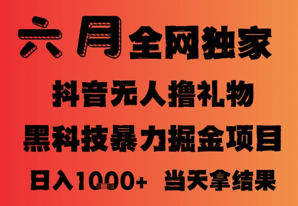 25年6月抖音无人直播最新暴力撸音浪掘金，小白可做，可批量矩阵放大，长期稳定日入1k+【揭秘】-靠谱项目库