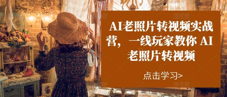 AI老照片转视频实战营，一线玩家教你AI老照片转视频-靠谱项目库