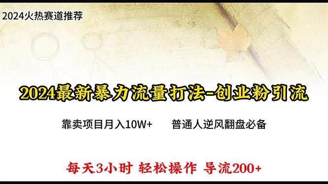 2024年最新暴力流量打法,每日导入300+,靠卖项目月入10W+-靠谱项目库