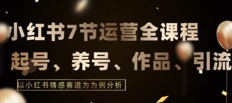 7节小红书运营实战全教程，结合最新情感赛道，打通小红书运营全流程【揭秘】-靠谱项目库