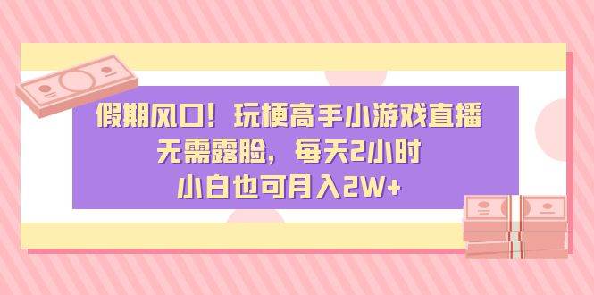（8769期）假期风口！玩梗高手小游戏直播，无需露脸，每天2小时，小白也可月入2W+-靠谱项目库