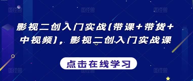 影视二创入门实战(带课+带货+中视频)，影视二创入门实战课-靠谱项目库
