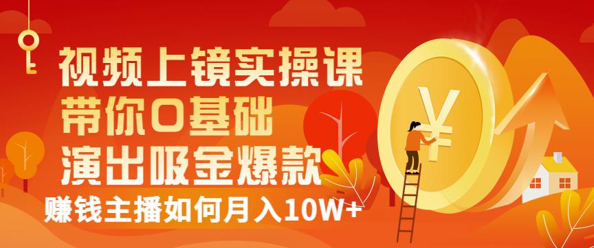 视频上镜实操课：带你0基础演出吸金爆款，赚钱主播如何月入10W+-靠谱项目库