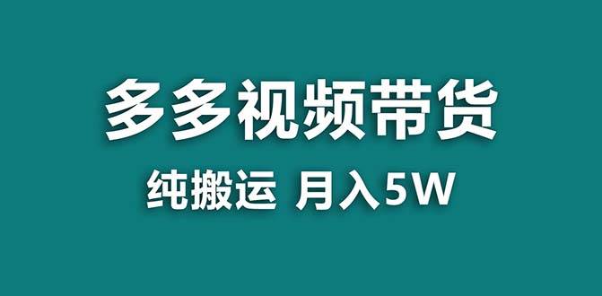 （8491期）【蓝海项目】拼多多视频带货 纯搬运一个月搞了5w佣金，小白也能操作 送工具-靠谱项目库