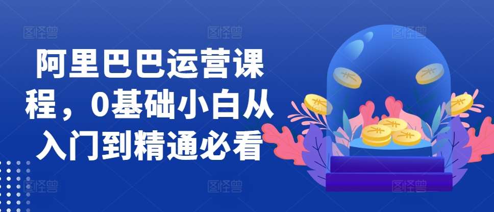 阿里巴巴运营课程，0基础小白从入门到精通必看-靠谱项目库