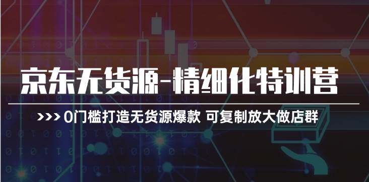 （11303期）京东无货源-精细化特训营，0门槛打造无货源爆款 可复制放大做店群-靠谱项目库