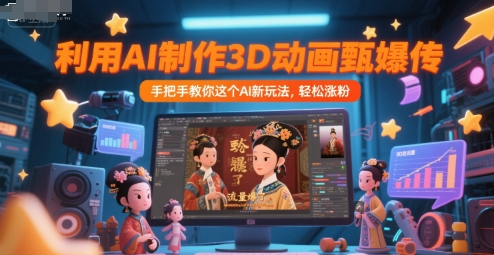 利用AI制作3D动画甄嬛传，流量爆了，手把手教你这个AI新玩法，轻松涨粉-靠谱项目库