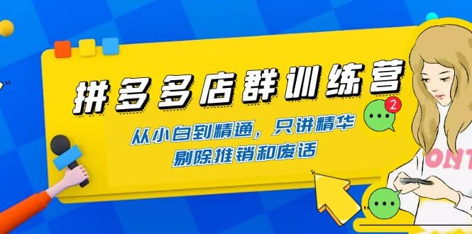 拼多多店群训练营：从小白到精通，只讲精华，剔除推销和废话-靠谱项目库