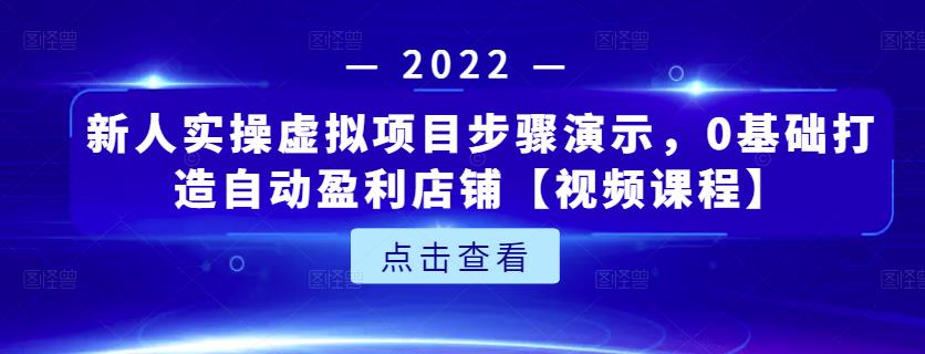 新人实操虚拟项目步骤演示,0基础打造自动盈利店铺【视频课程】-靠谱项目库