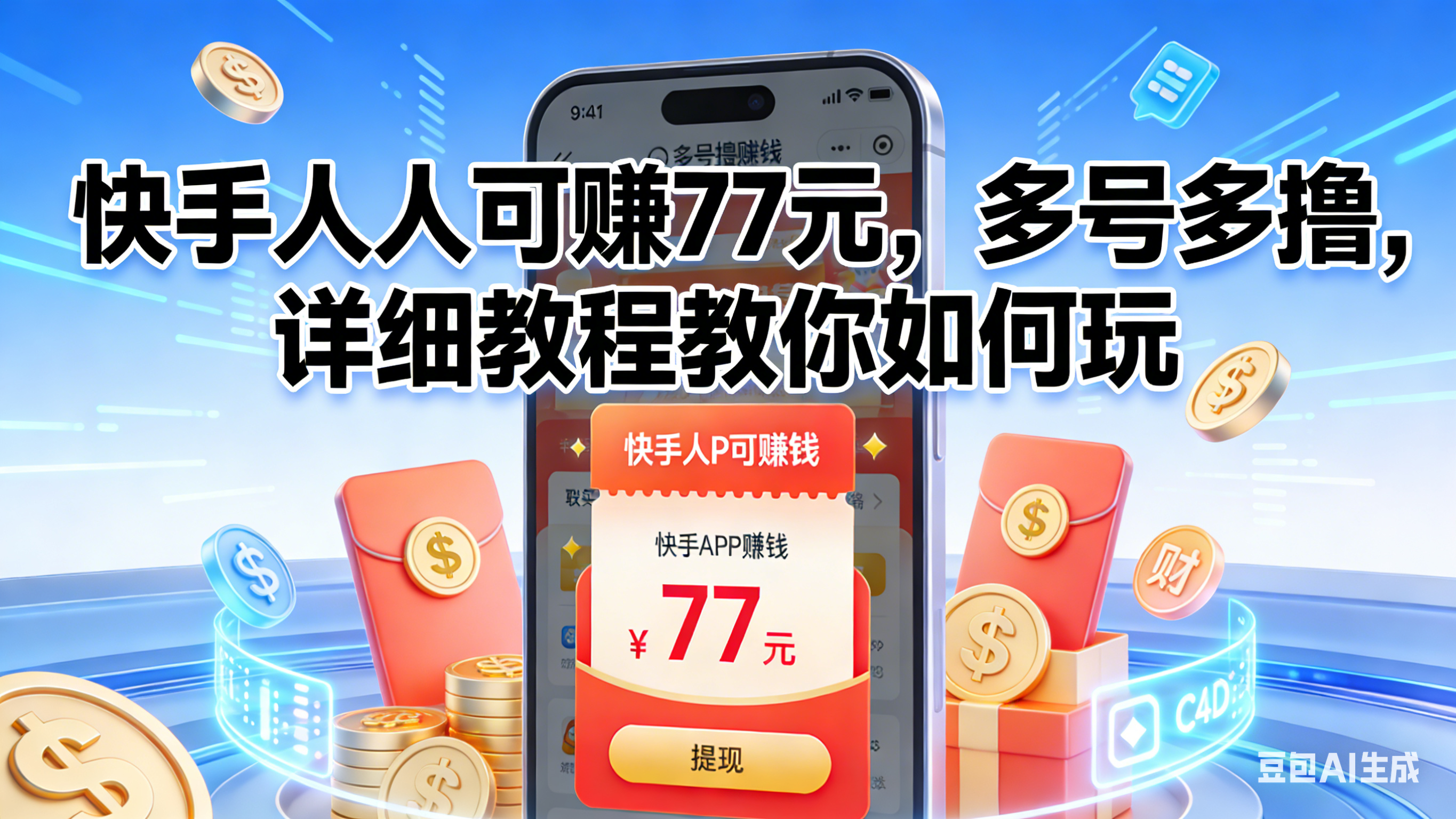 快手人人可赚77元,多号多撸,详细教程教你如何玩-靠谱项目库