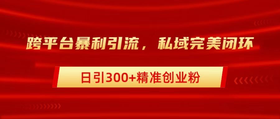 跨平台暴力引流，私域完美闭环，日引300+精准创业粉-靠谱项目库
