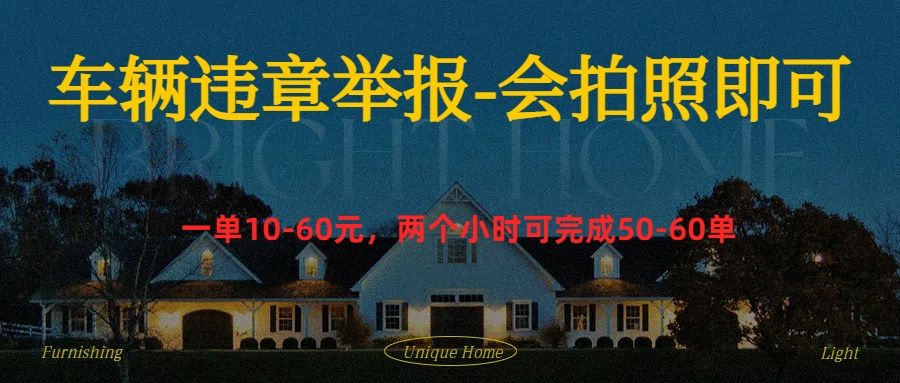 车辆违章举报得奖励-靠谱项目库