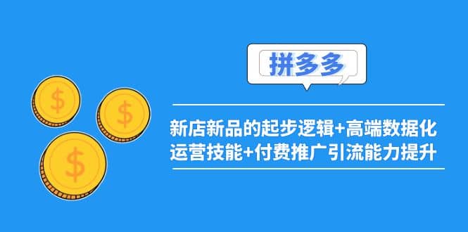 2022拼多多:新店新品的起步逻辑+高端数据化运营技能+付费推广引流能力提升-靠谱项目库