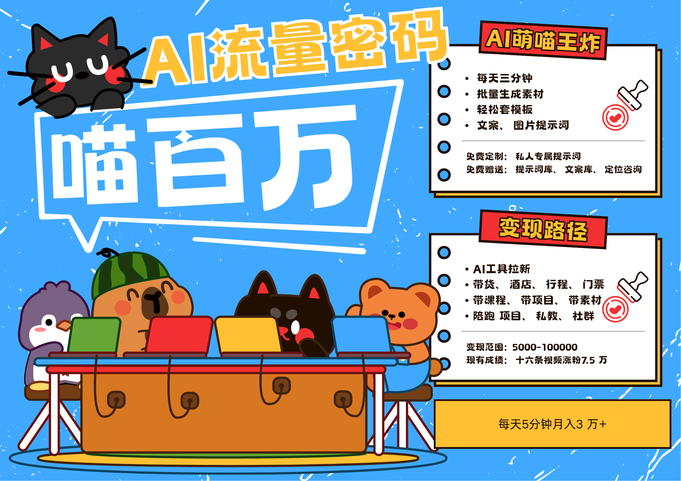 AI+宠物+旅行2025最火流量密码 轻松用AI宠物做文旅账号 可带货，带酒店，可以带行程，旅行社 小白三分钟学会 N种变现渠道 月入五位数  管道收益-靠谱项目库