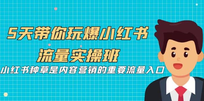 5天带你玩爆小红书流量实操班,小红书种草是内容营销的重要流量入口-靠谱项目库