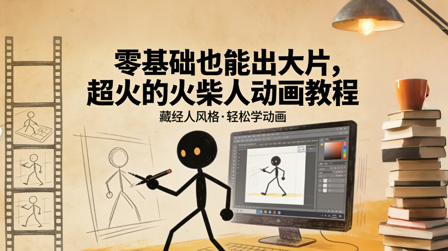 零基础也能出大片,超火的火柴人动画教程(藏经人风格)-靠谱项目库
