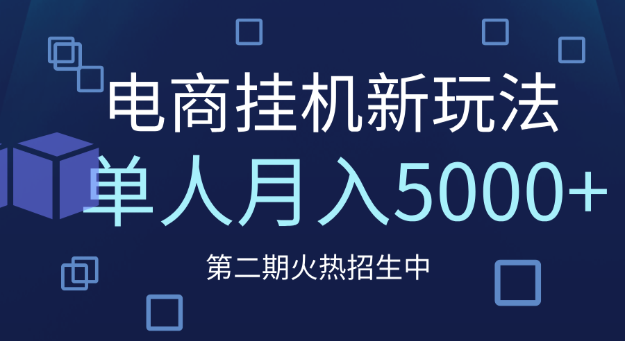 电商平台挂机新玩法,单人月入5000+攻略-靠谱项目库