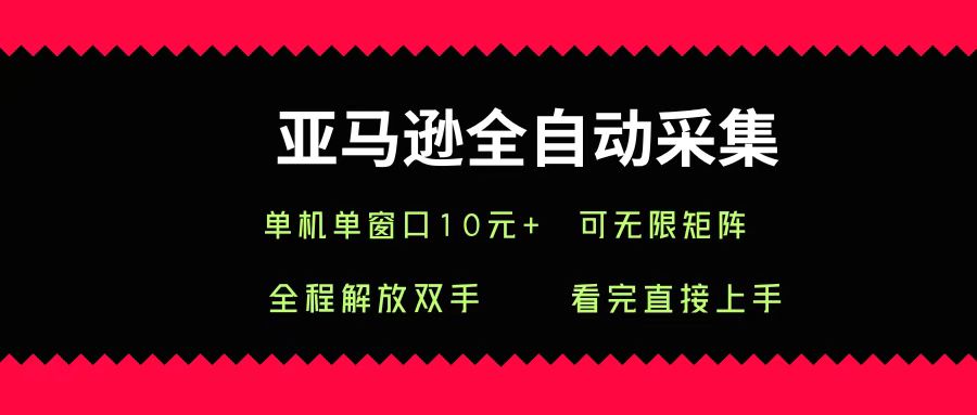 亚马逊全自动采集,单机单窗口一天10+,可无限矩阵去做-靠谱项目库
