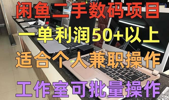 闲鱼二手数码项目，个人副业低保收入，工作室批量放大操作-靠谱项目库