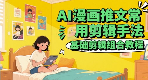 AI漫画推文常用剪辑手法,基础剪辑组合教程-靠谱项目库