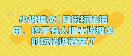 小说推文1月份玩法指南,终于有人把小说推文的玩法讲清楚了!-靠谱项目库