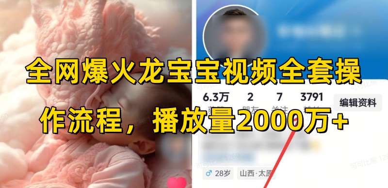 全网爆火龙宝宝视频全套操作流程，播放量2000万+-靠谱项目库